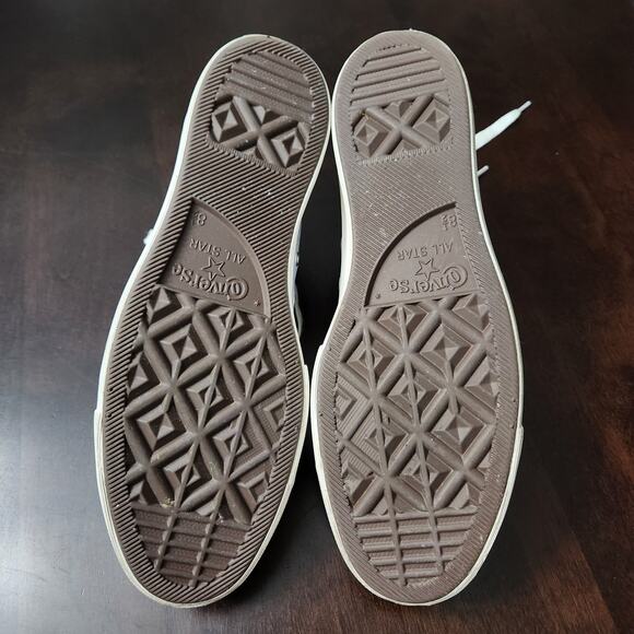 Converse All Star Lift Platform High Top Lilac Suede Shimmer Sneakers Size 10.5 - Picture 8 of 8